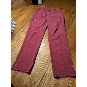Scrub Star Scrubs M Wine Scrub Pants SSL09841B Drawstring Zip Pockets Ankle Slit